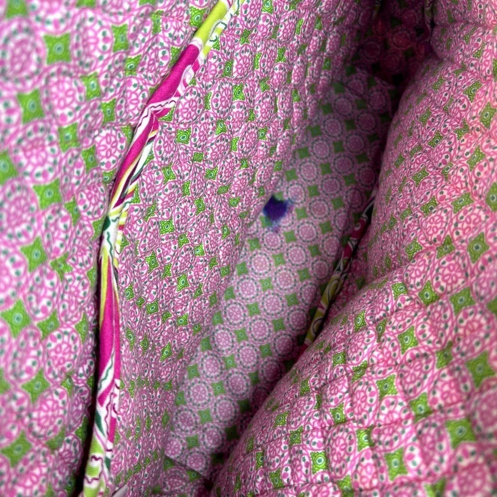 Vera Bradley Crossbody Messenger Laptop Bag Pink & Green